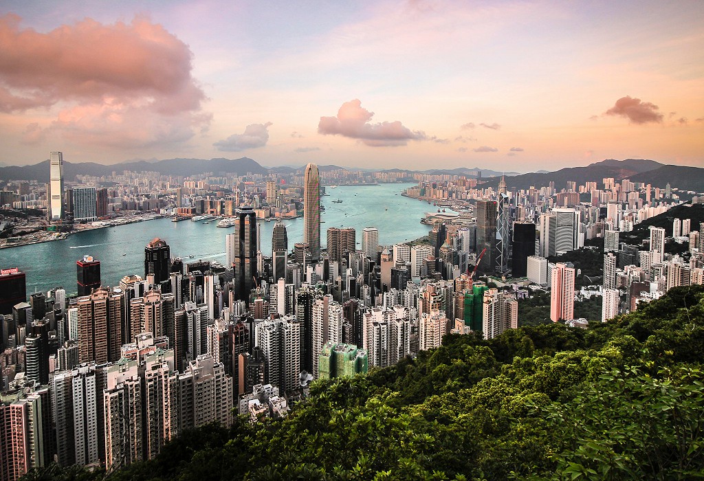 Wide shot of Hong Kong