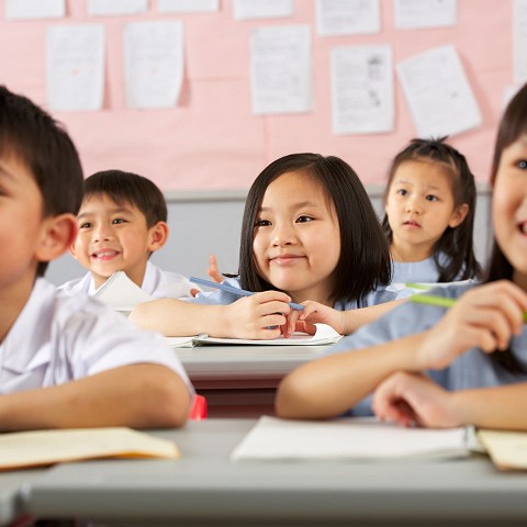 Chinese children in class