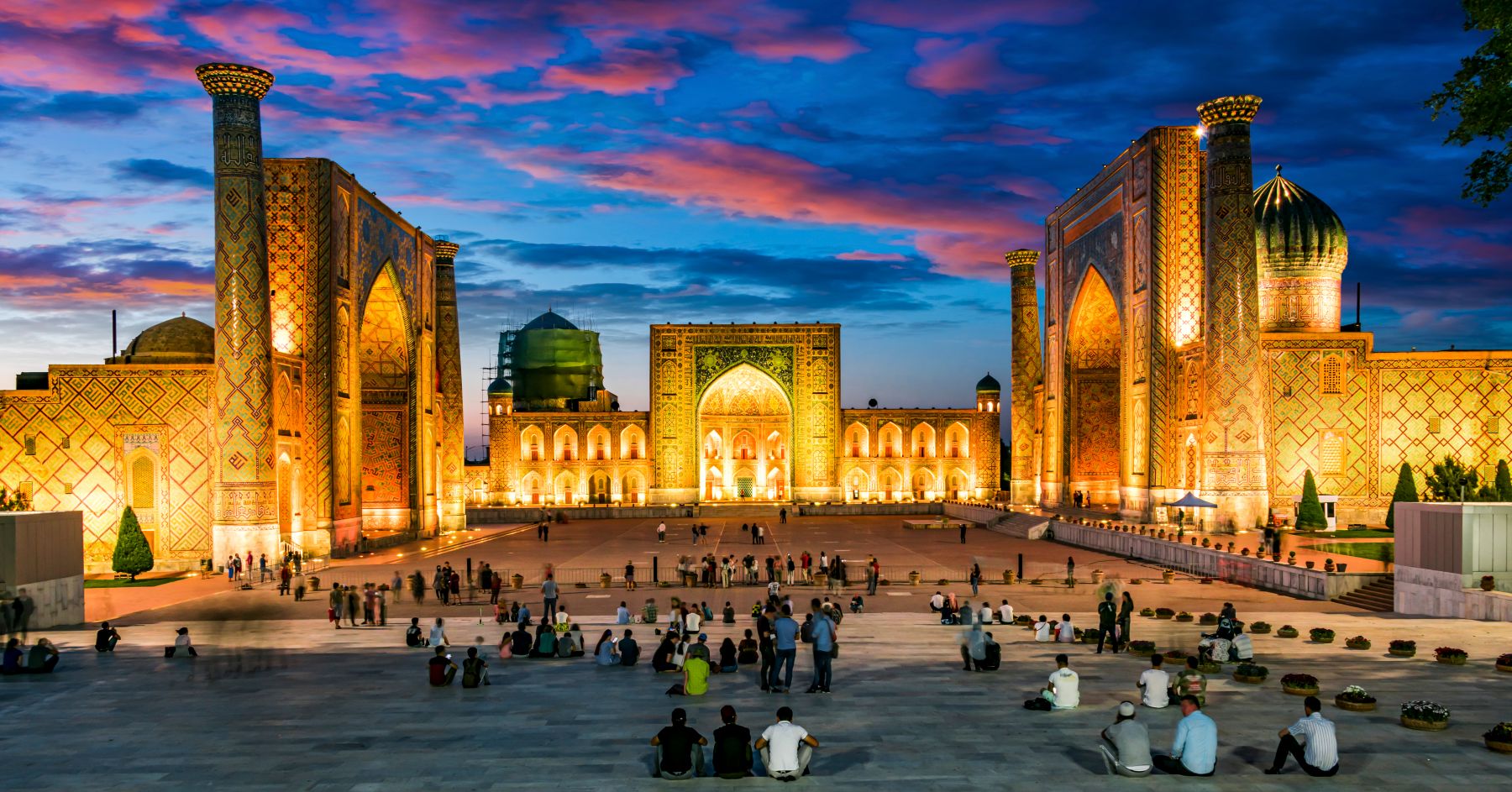 an old public square in the heart of the ancient city of Samarkand